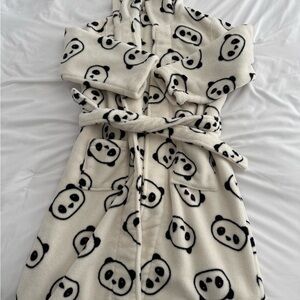 Cozy Panda Print Robe Youth Large (10-12)